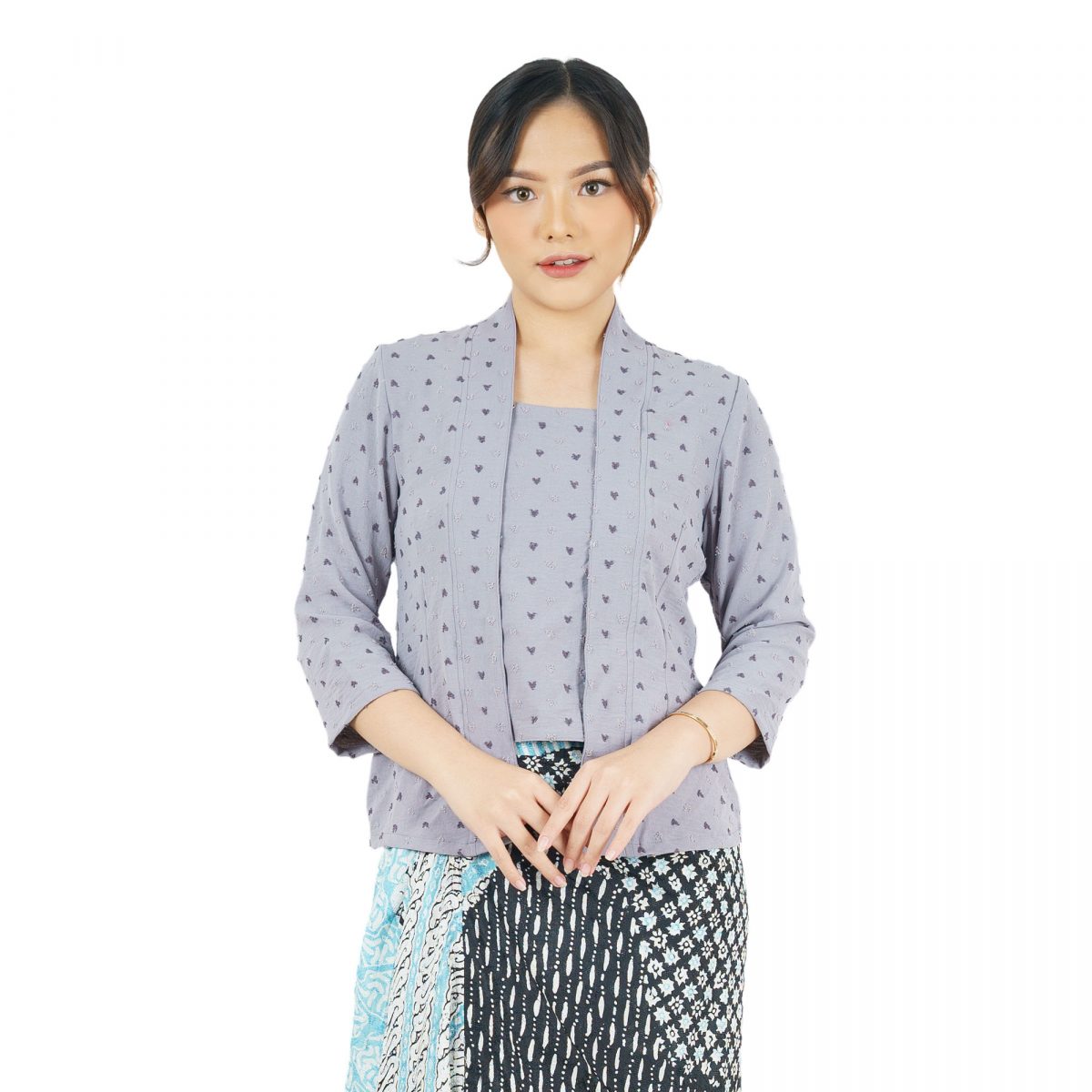 Yasmine 2 Blouse Heart Grey