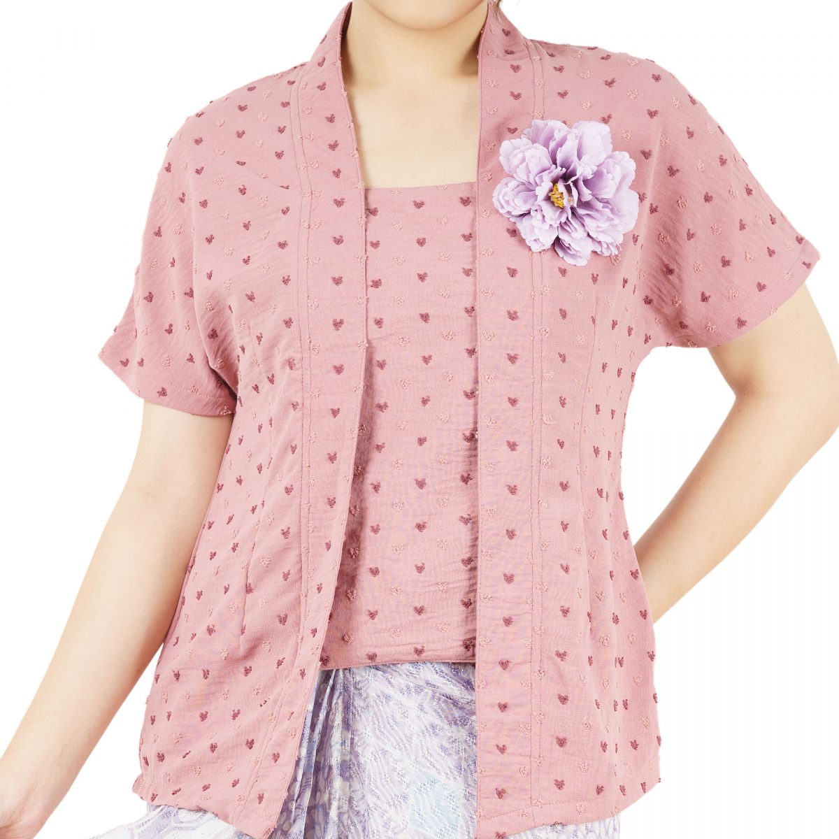 Yasmine Blouse Heart Dusty Pink - Image 2
