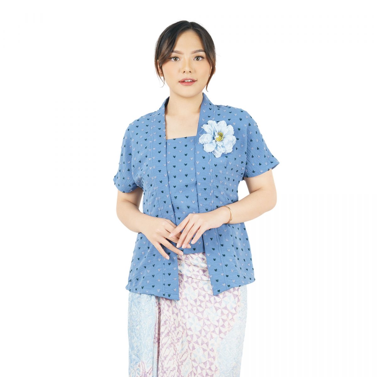 Yasmine Blouse Heart Blue
