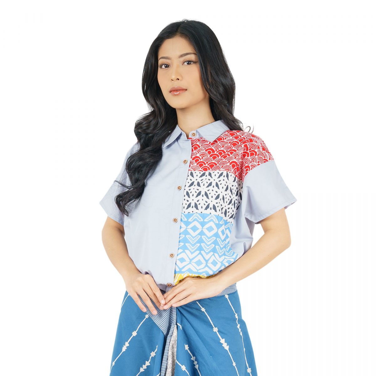 Modest Shirt Grey Red