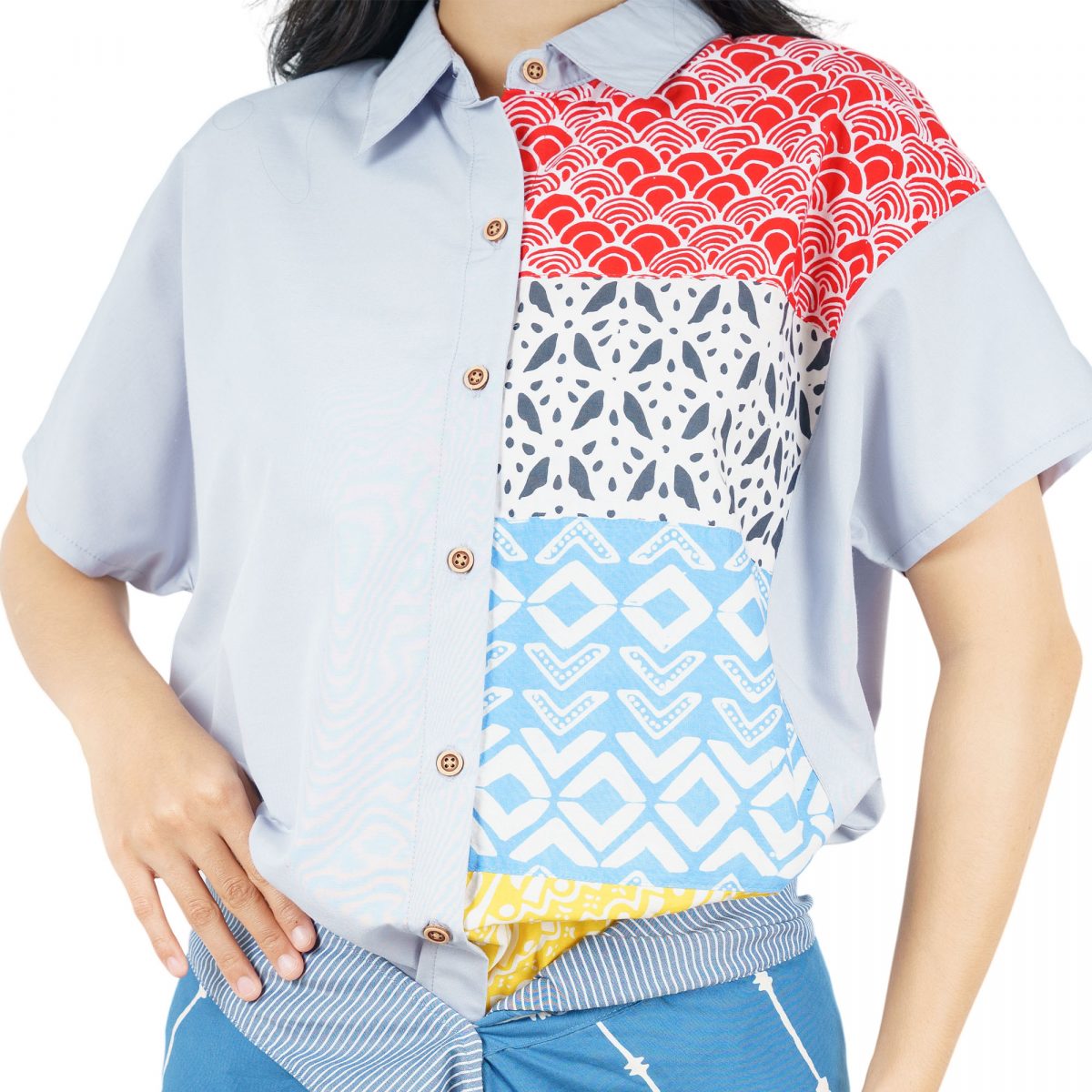 Modest Shirt Grey Red - Image 2