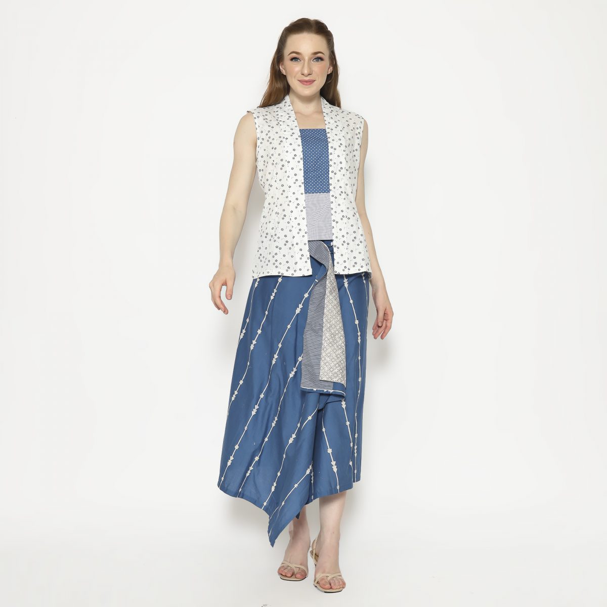 Harumi Blouse Cream Navy - Image 6