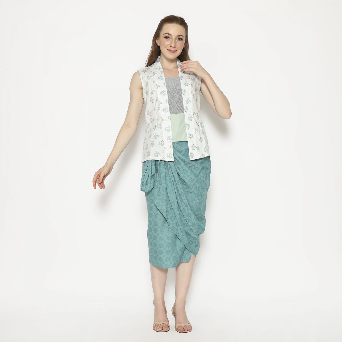 Harumi Blouse Cream Sage - Image 6