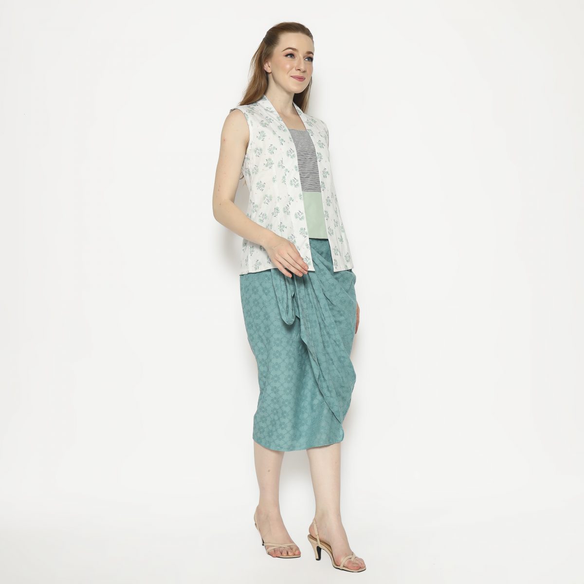 Harumi Blouse Cream Sage - Image 4