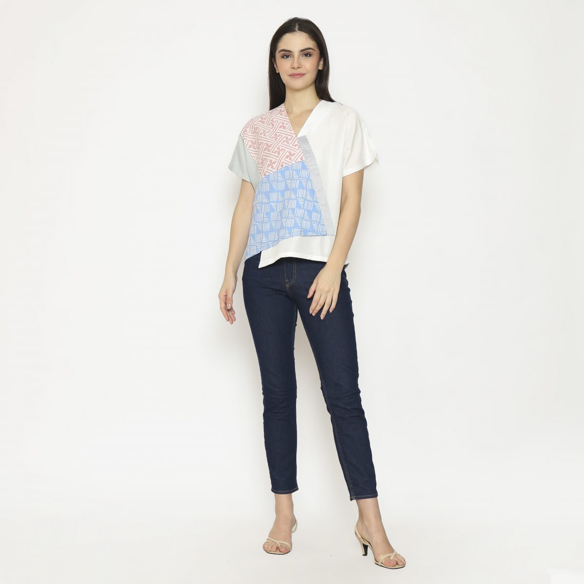 Belle Blouse White Pink - Image 6