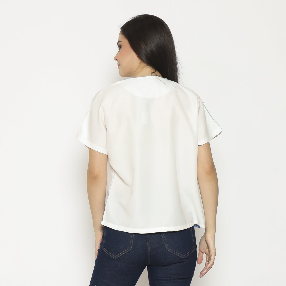 Belle Blouse White Pink - Image 5