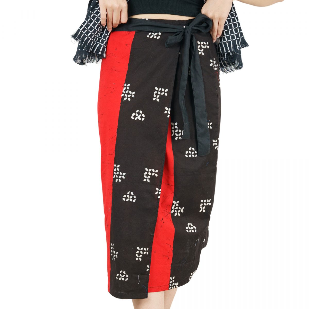 Ethnic Skirt Black Red - Image 2