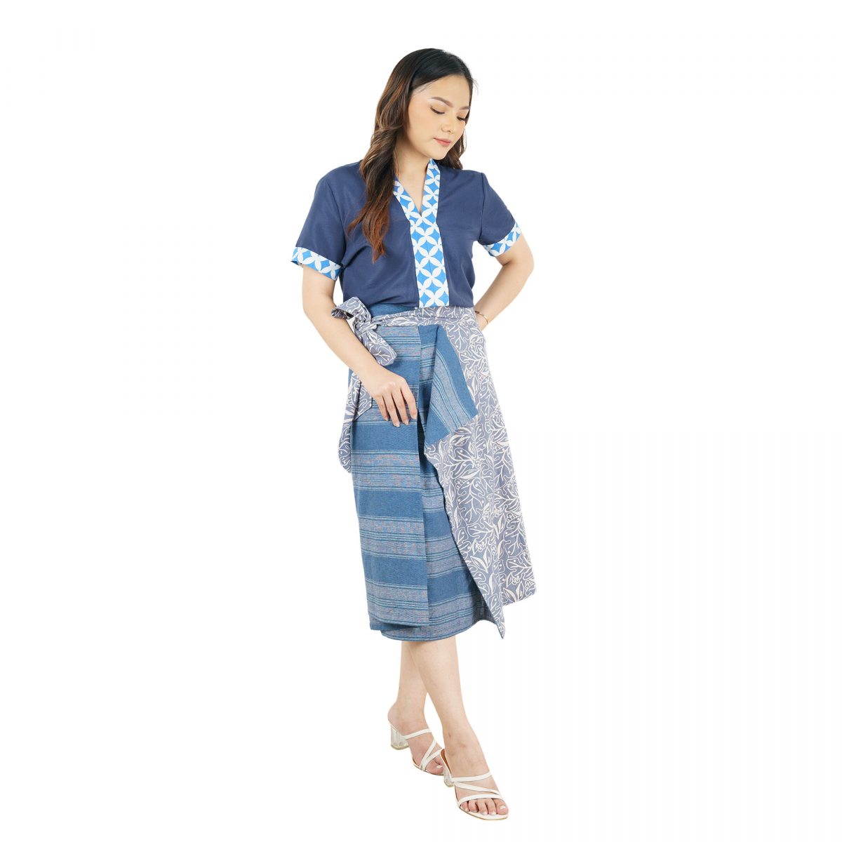 Nani Blouse Kawung Blue - Image 3