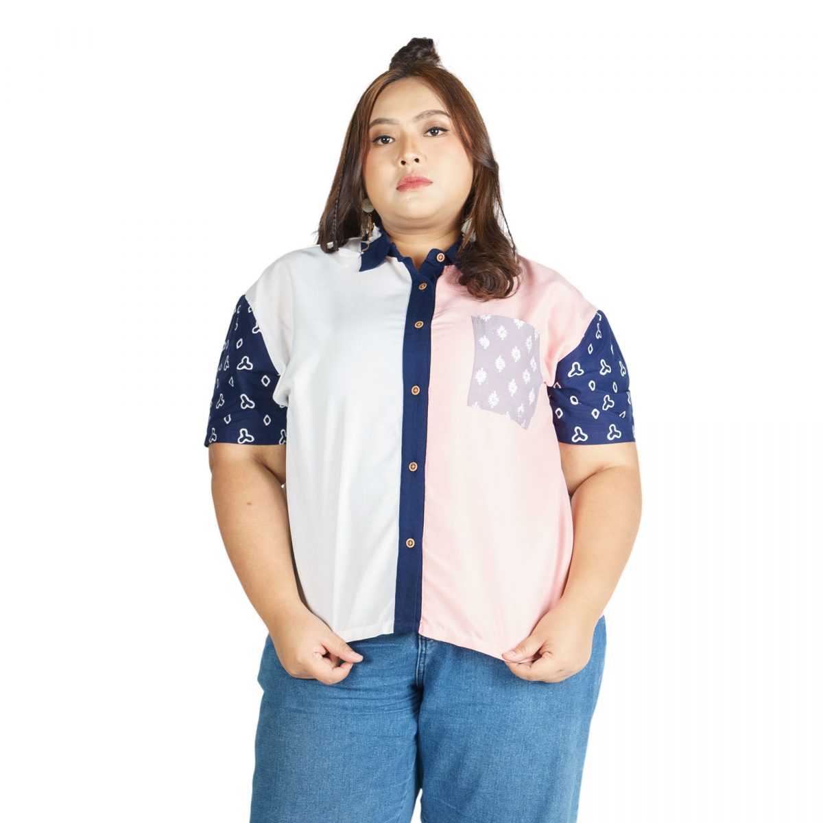Silvia Shirt Pink Navy