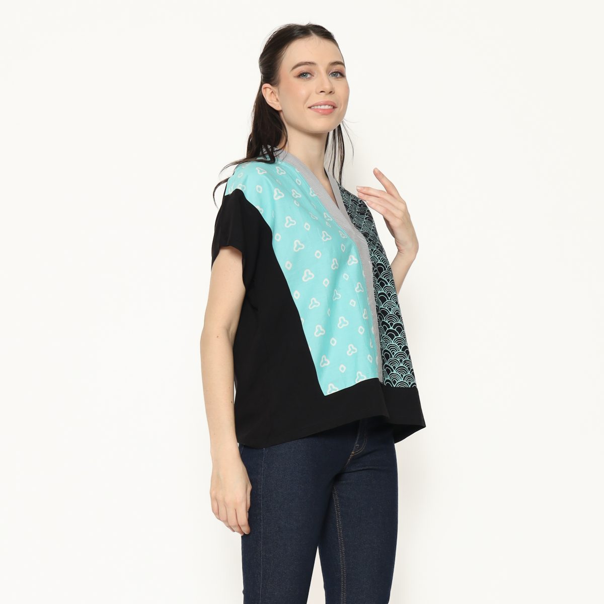 Fidelya Blouse Cloud Tosca Black - Image 3