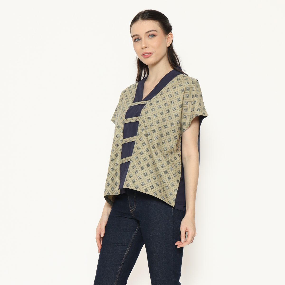 Olivia Blouse Olive Green - Image 3