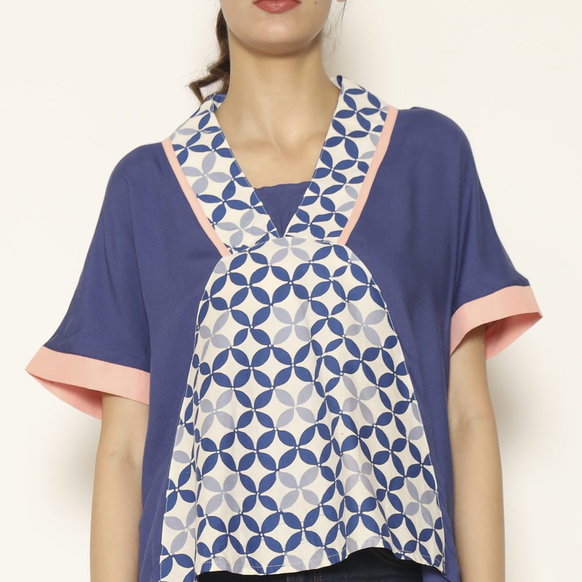 Riri Blouse Kawung Blue - Image 2