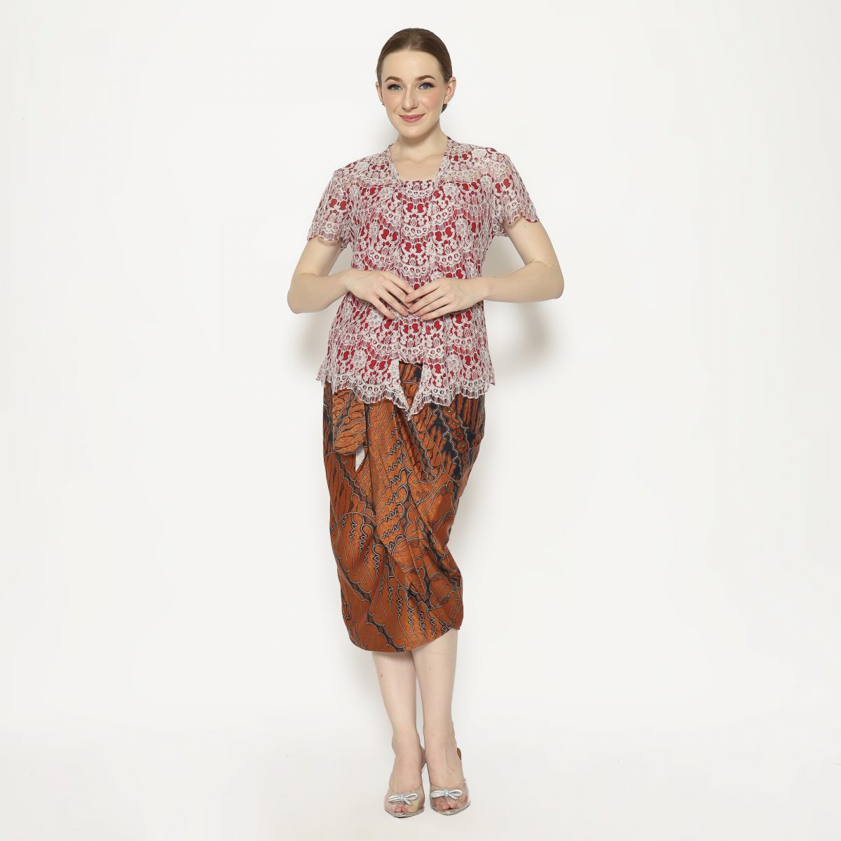 Kebaya Lace Red Cream - Image 5