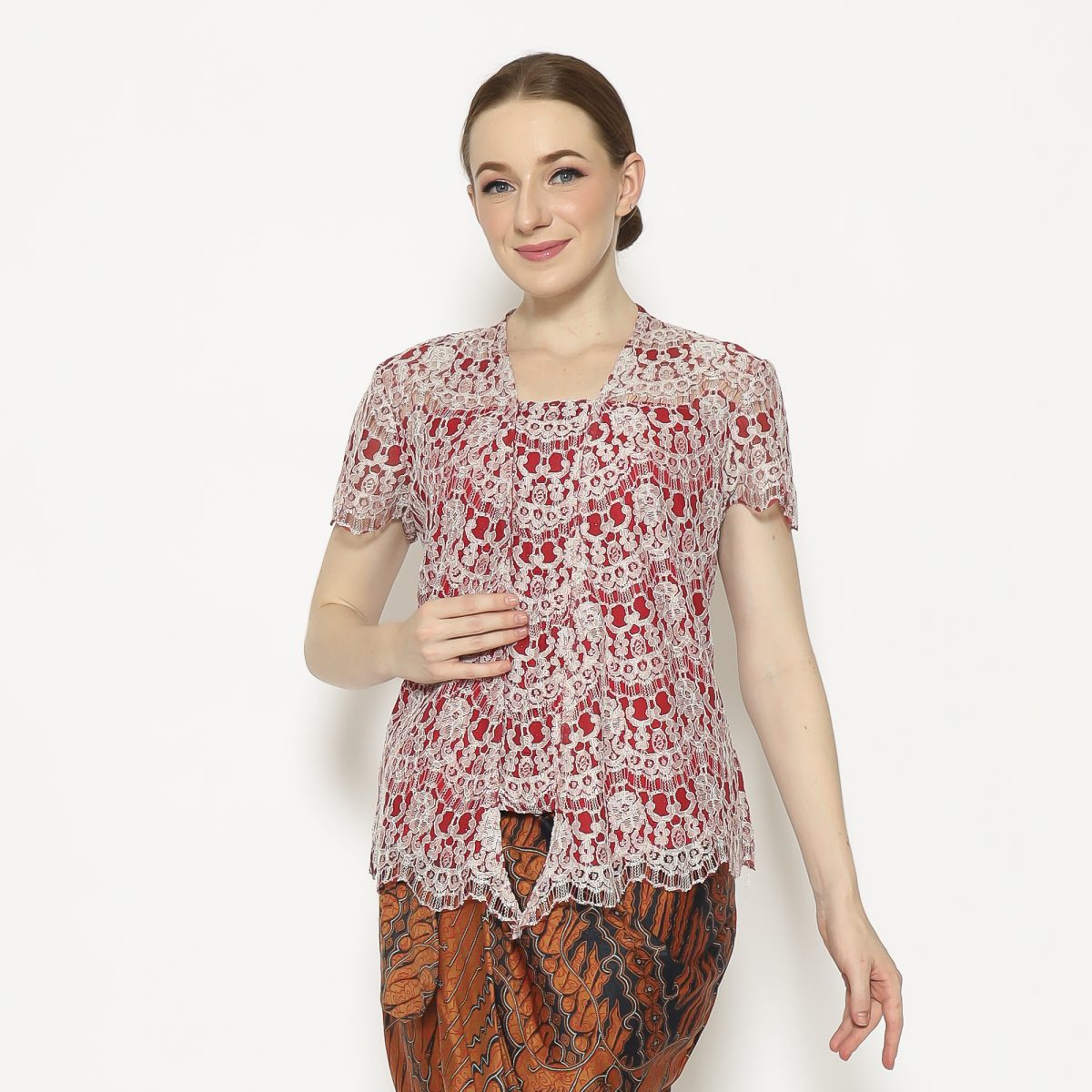 Kebaya Lace Red Cream