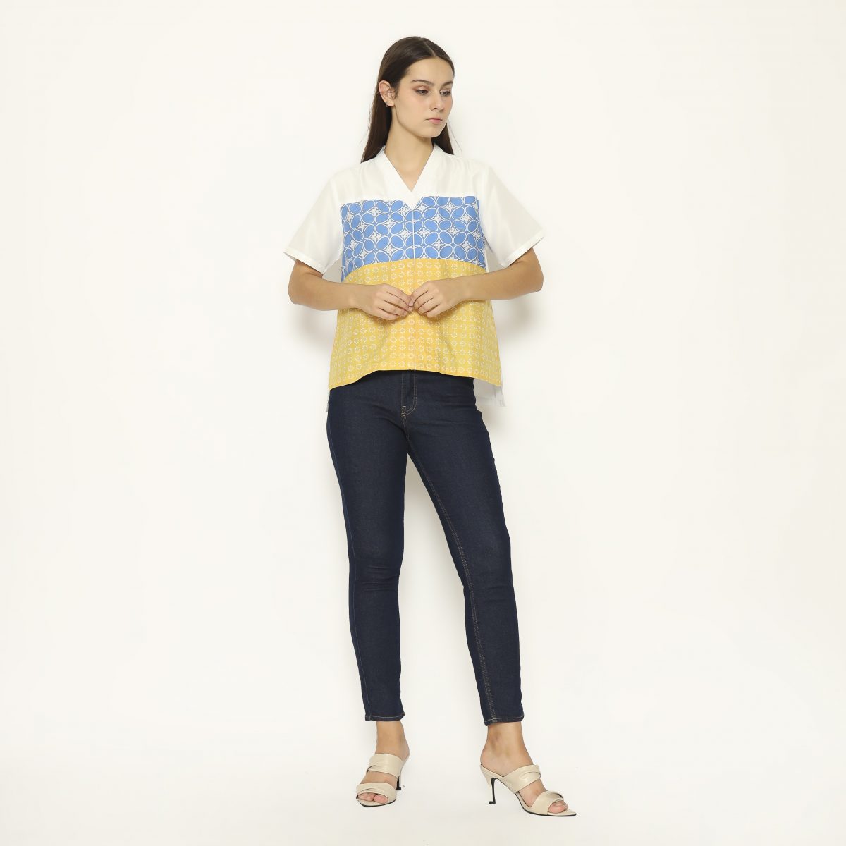 Nanita Blouse Blue Yellow - Image 6