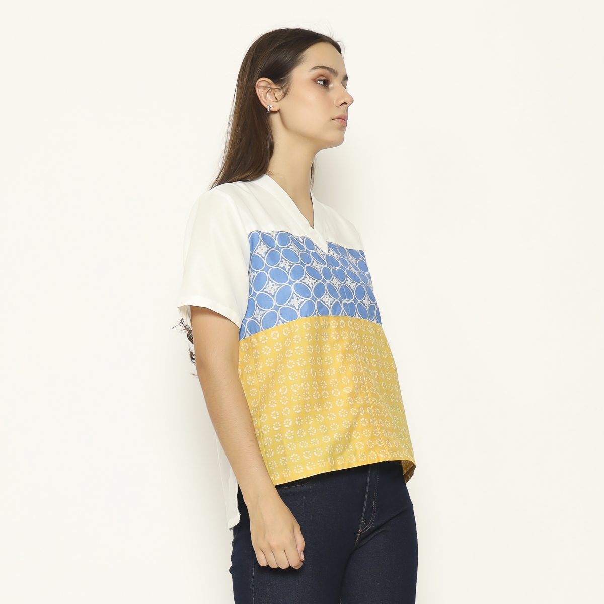 Nanita Blouse Blue Yellow - Image 3