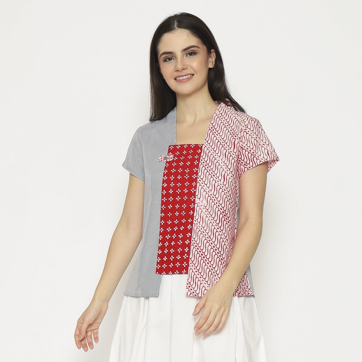 Carlina Blouse Red Black