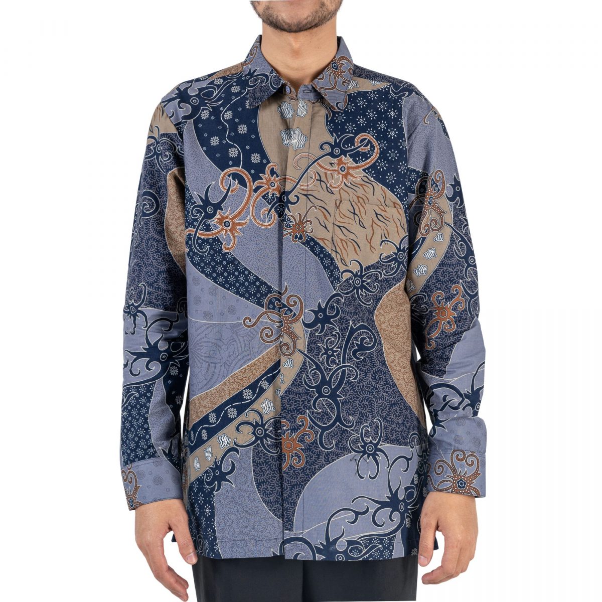 Fahran Shirt Grey Navy - Image 2
