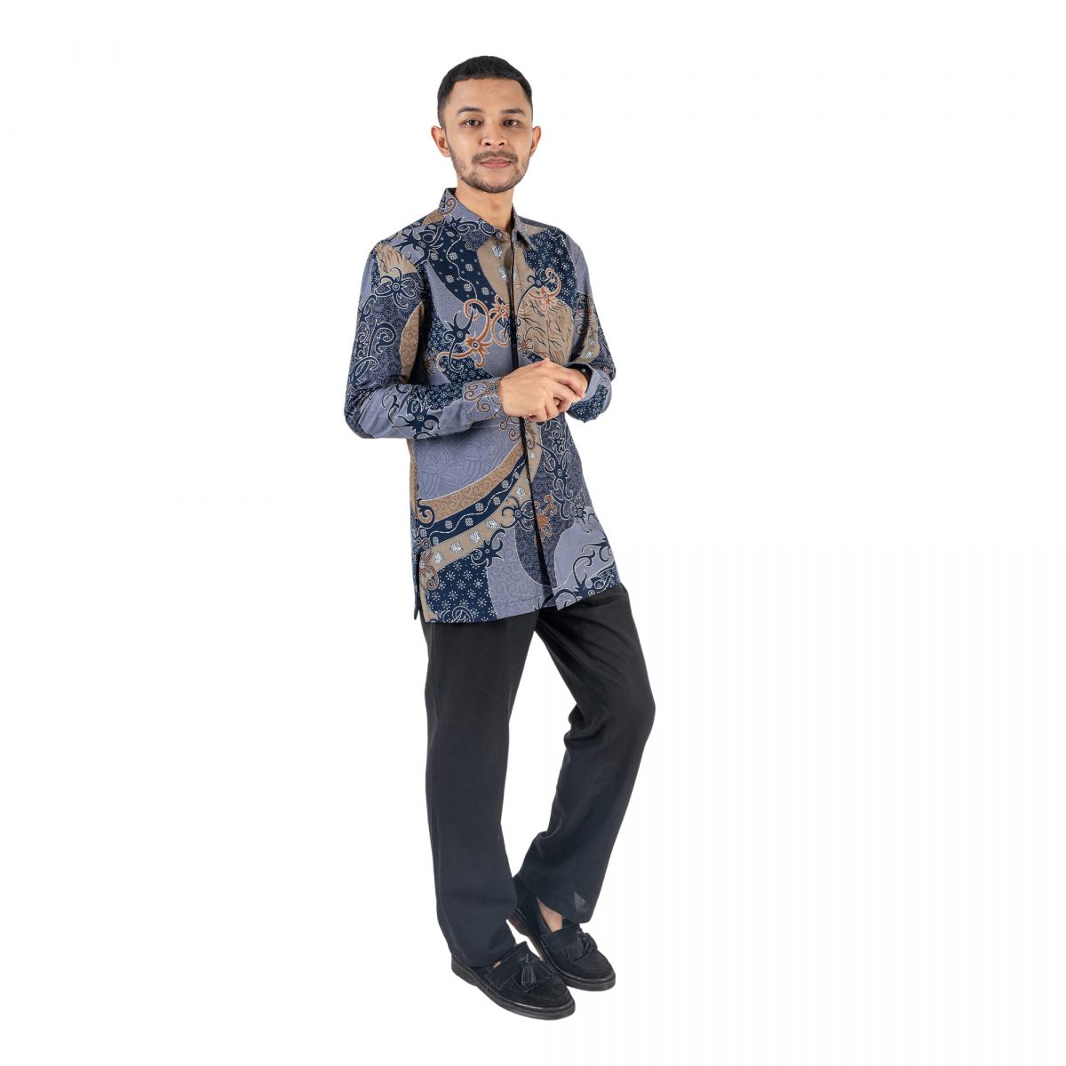 Fahran Shirt Grey Navy - Image 3