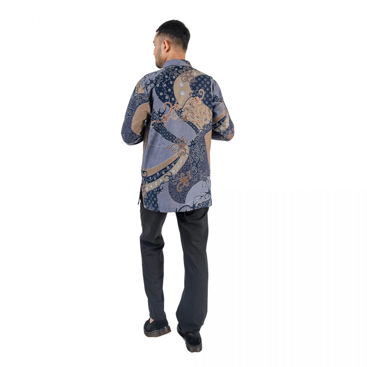 Fahran Shirt Grey Navy - Image 5