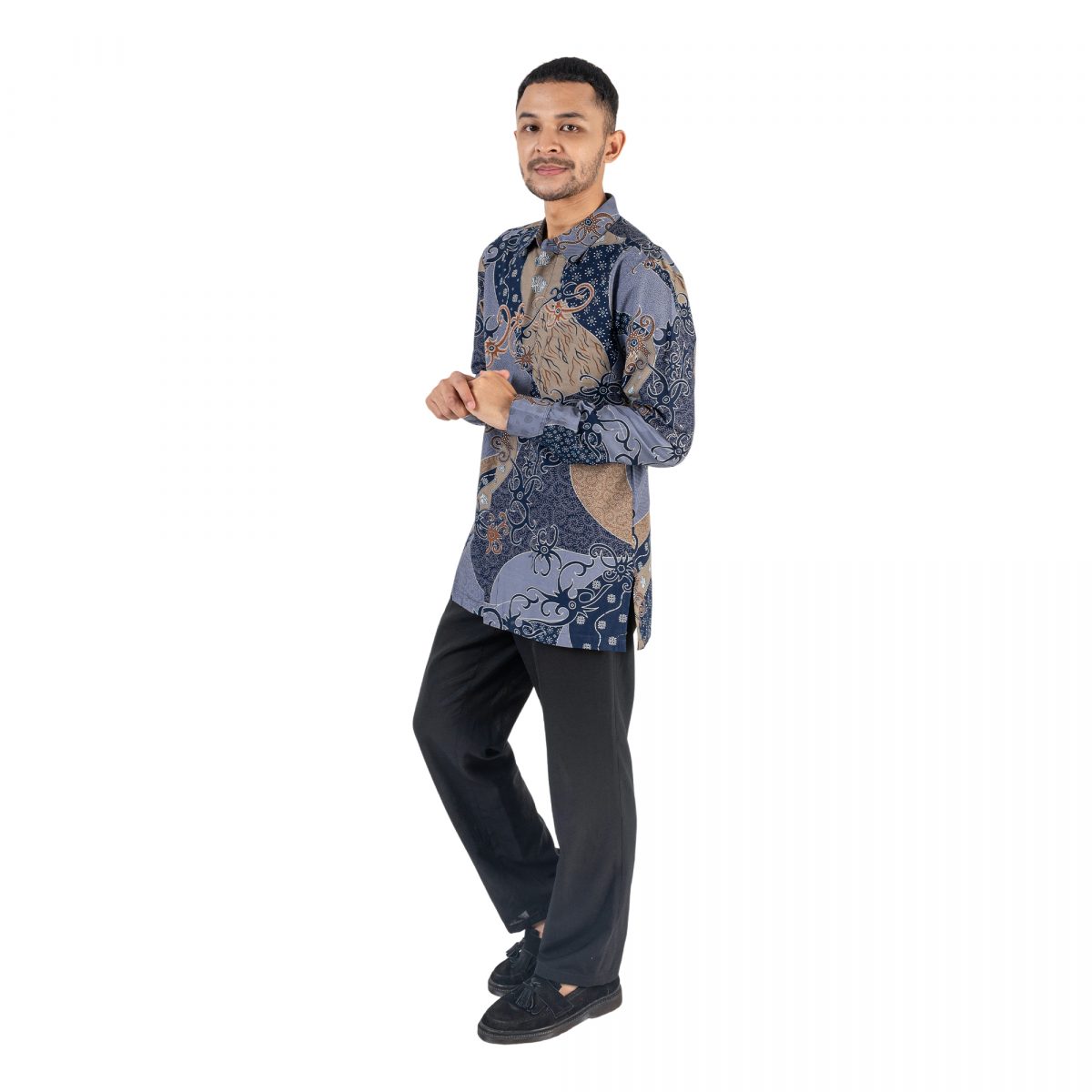 Fahran Shirt Grey Navy - Image 4