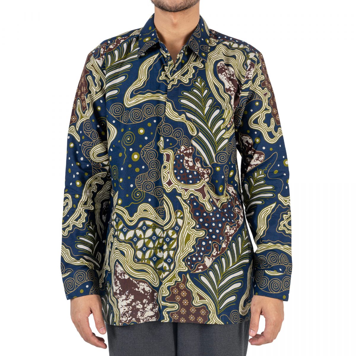 Tanggara Shirt Navy Brown - Image 2
