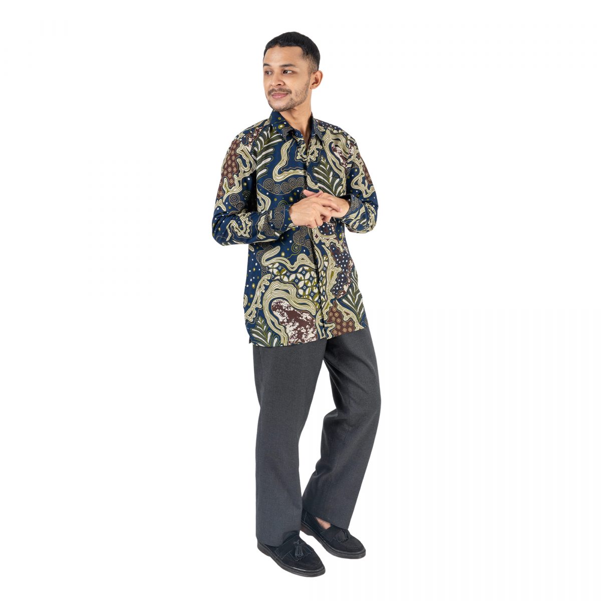 Tanggara Shirt Navy Brown - Image 3