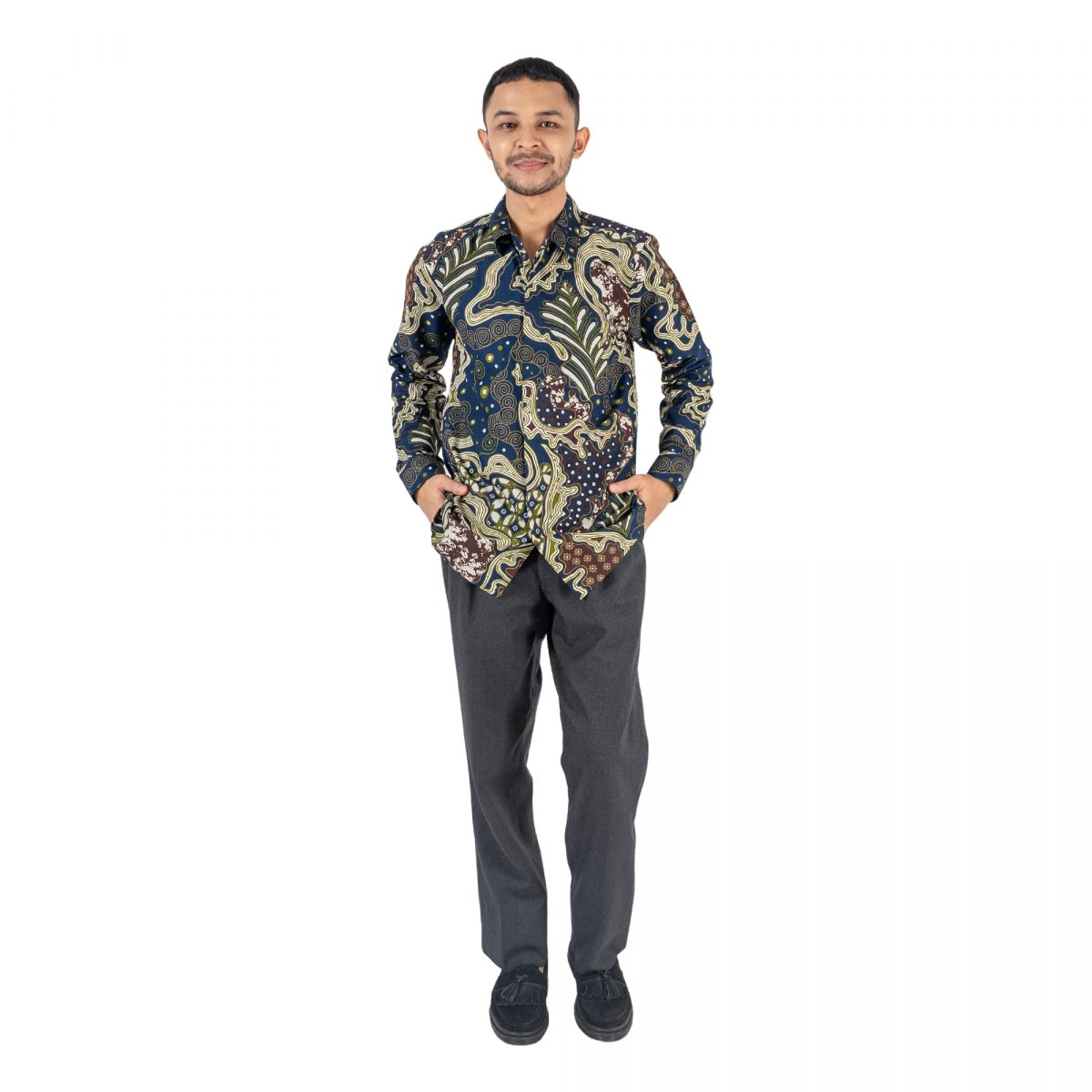 Tanggara Shirt Navy Brown - Image 6