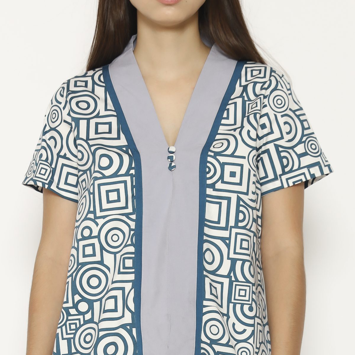 Yessica Blouse Cream Teal - Image 2