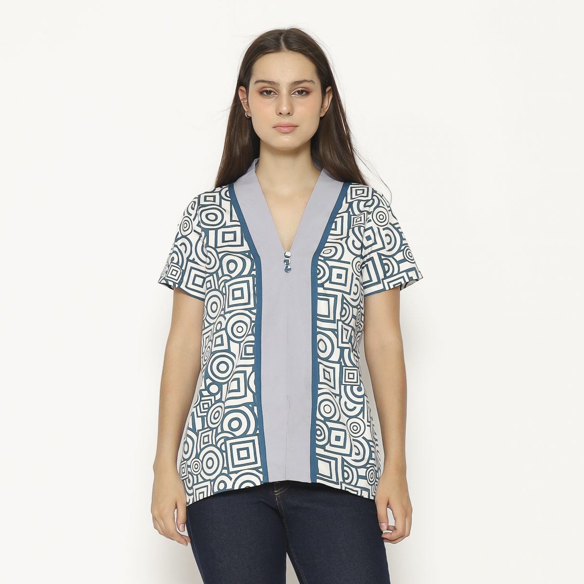 Yessica Blouse Cream Teal