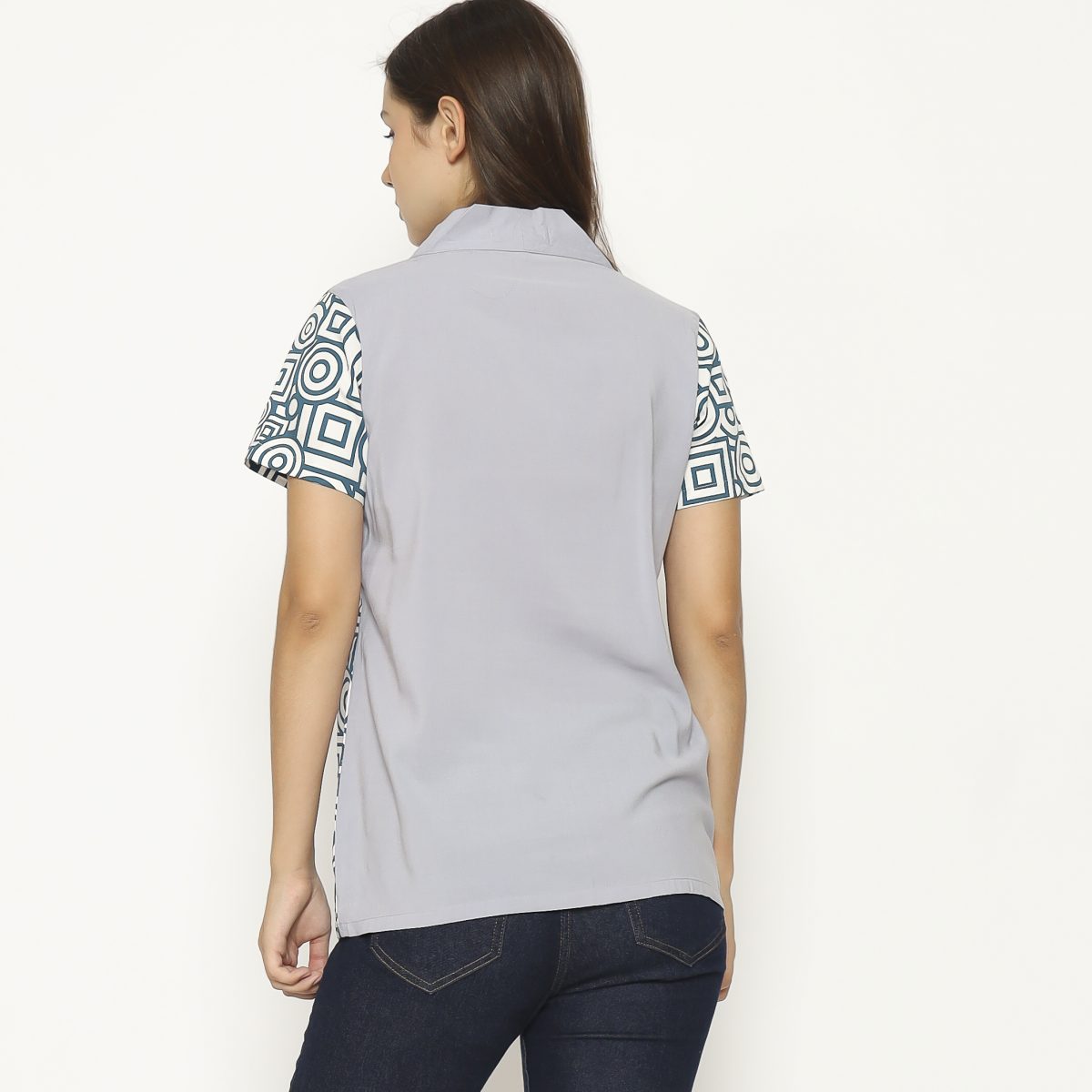 Yessica Blouse Cream Teal - Image 4