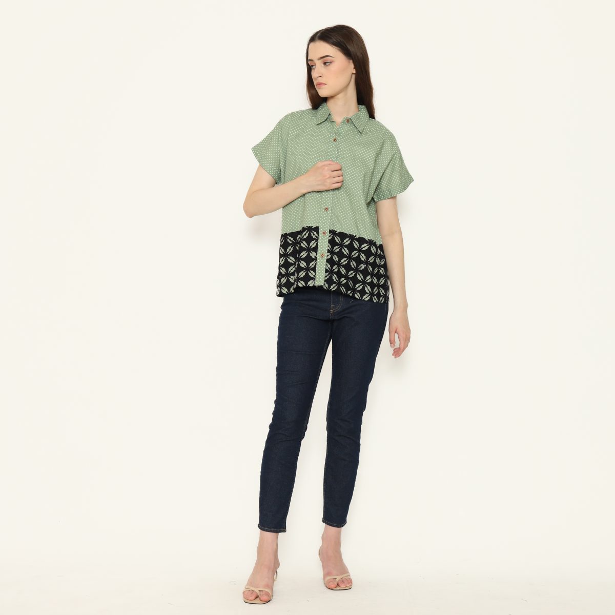 Clarrisa Shirt Polkadot Green - Image 4