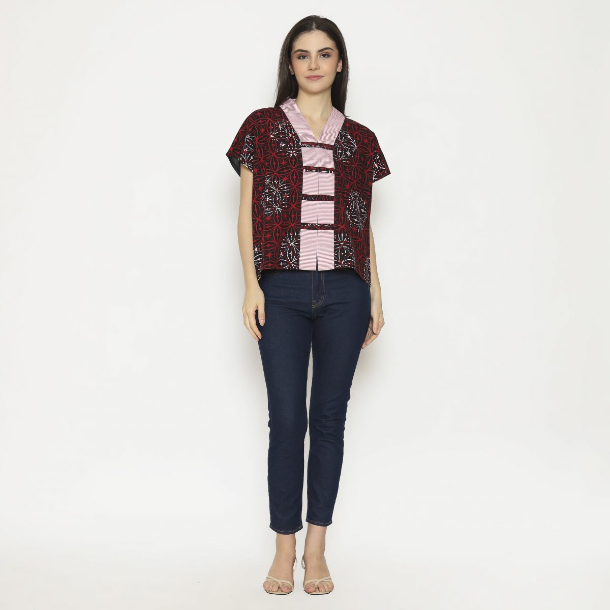 Olivia Blouse Black Red - Image 7
