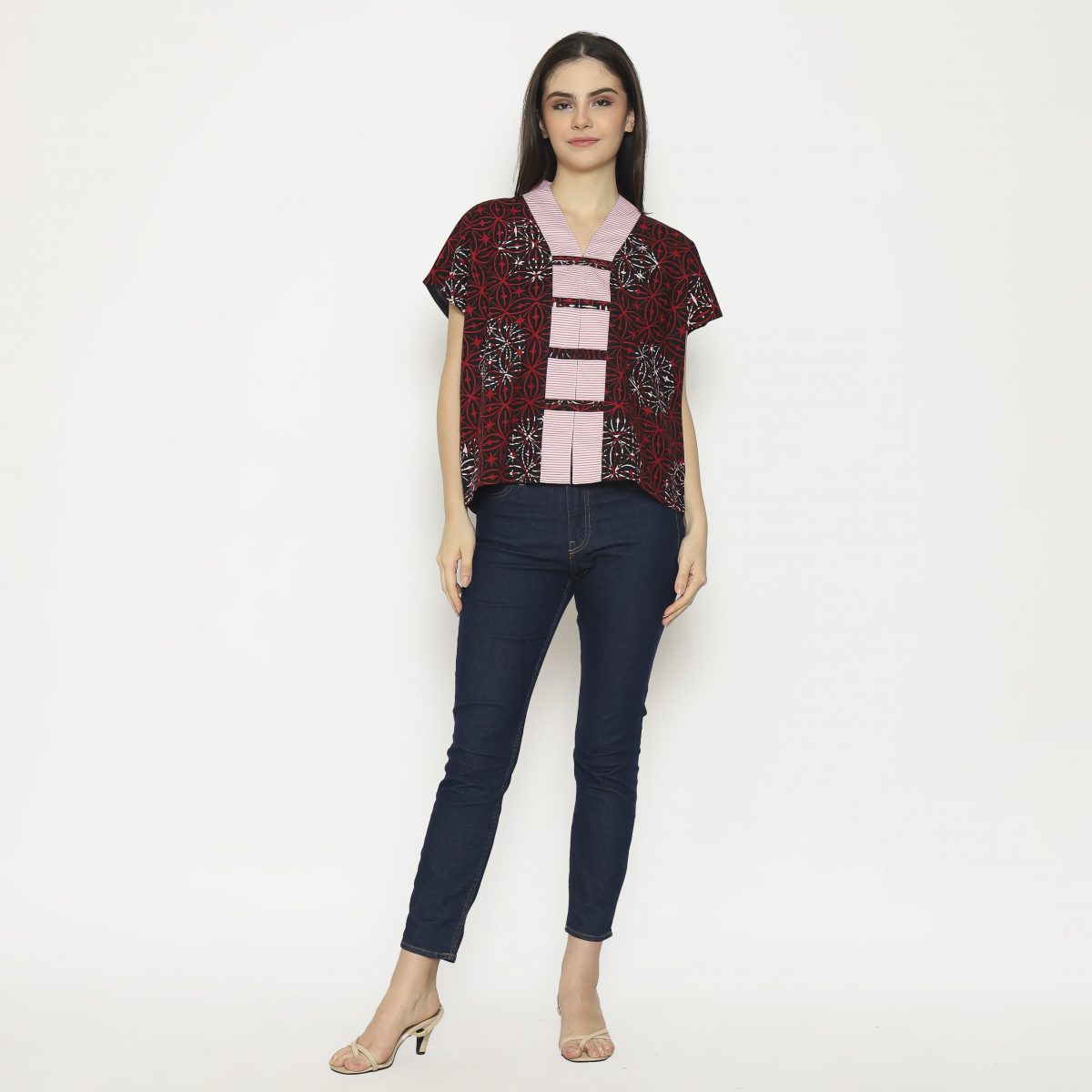 Olivia Blouse Black Red - Image 6