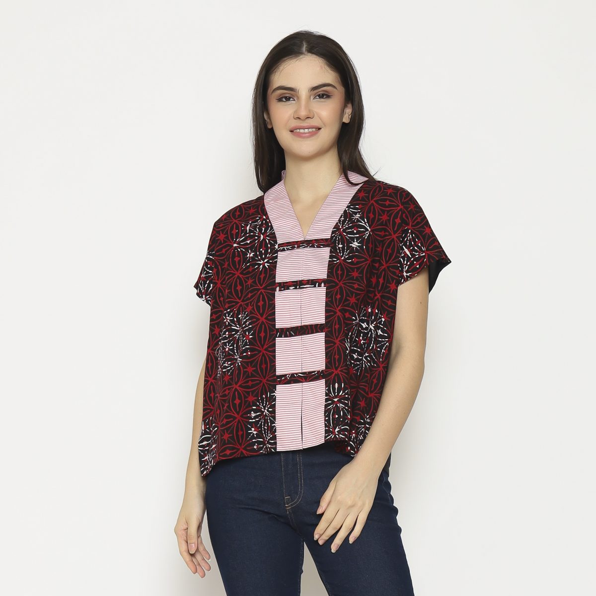 Olivia Blouse Black Red