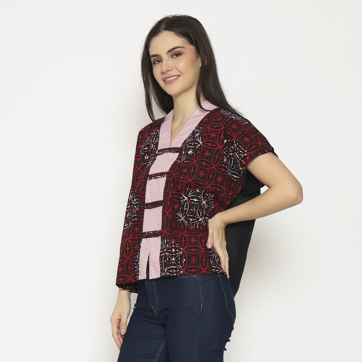Olivia Blouse Black Red - Image 4