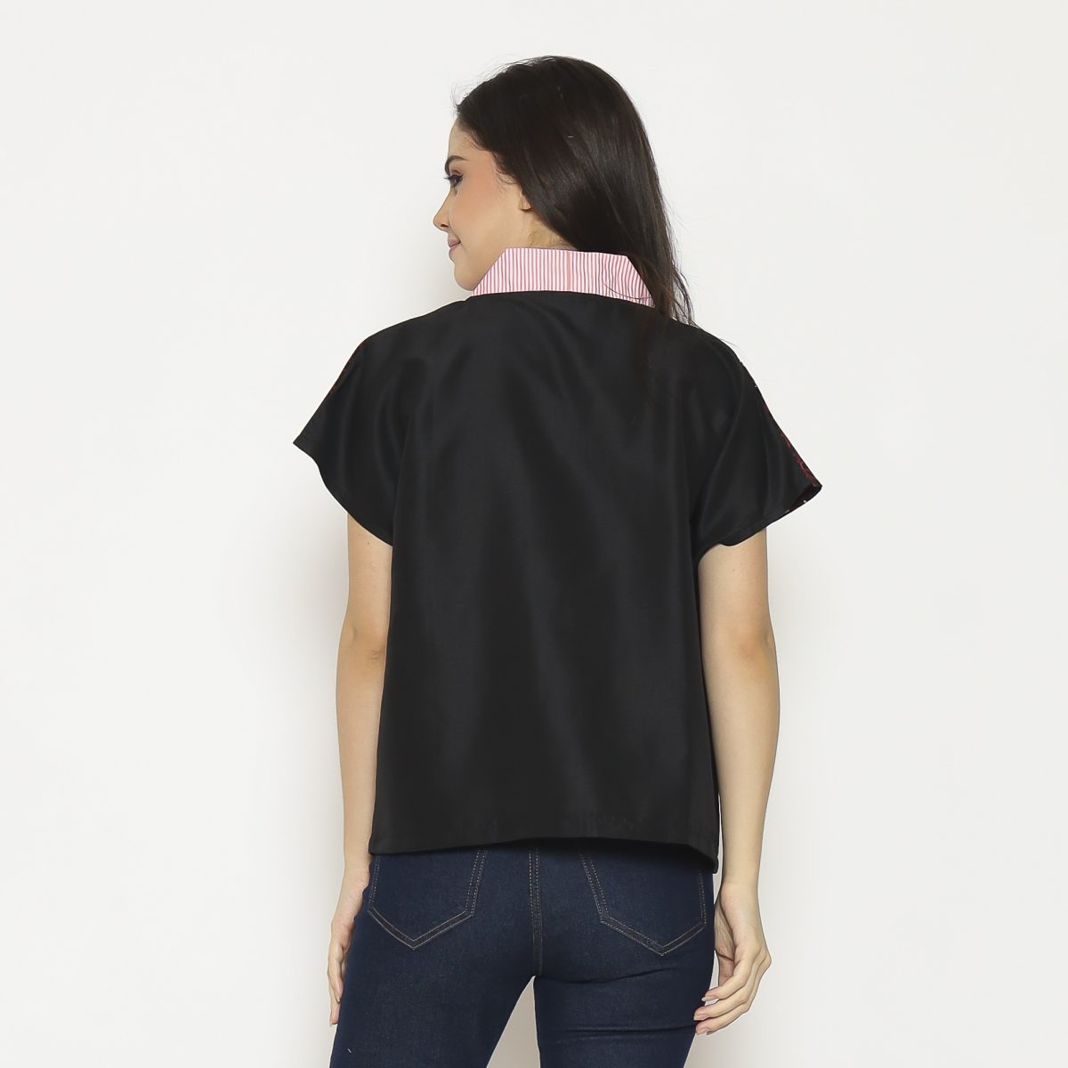 Olivia Blouse Black Red - Image 5