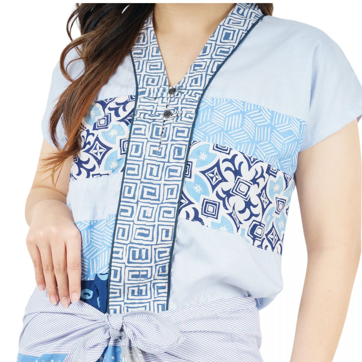 Kimiko Blouse Blue - Image 2