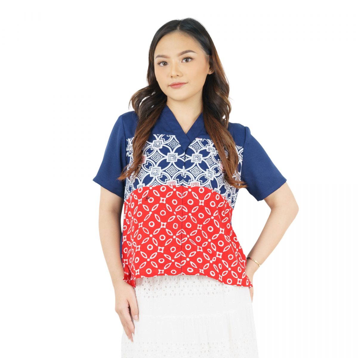 Nanita Blouse Navy Red