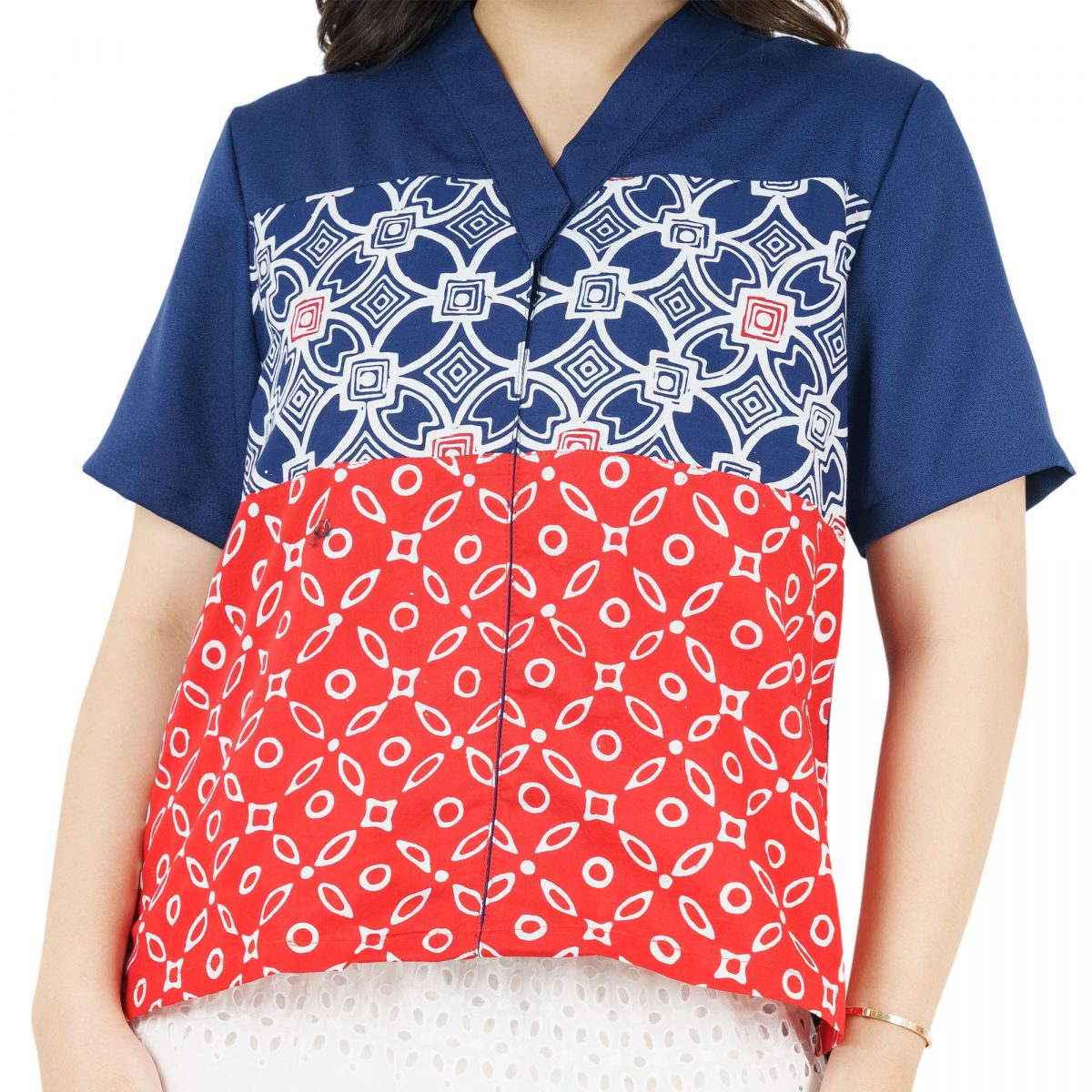 Nanita Blouse Navy Red - Image 2