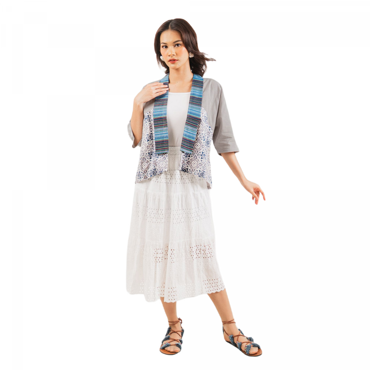 Lindsey Blazer Grey Cream - Image 6