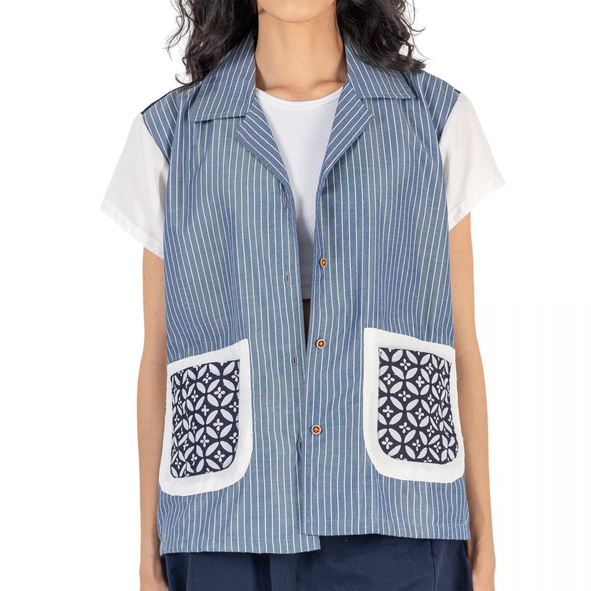 Audrey Blouse Navy - Image 2