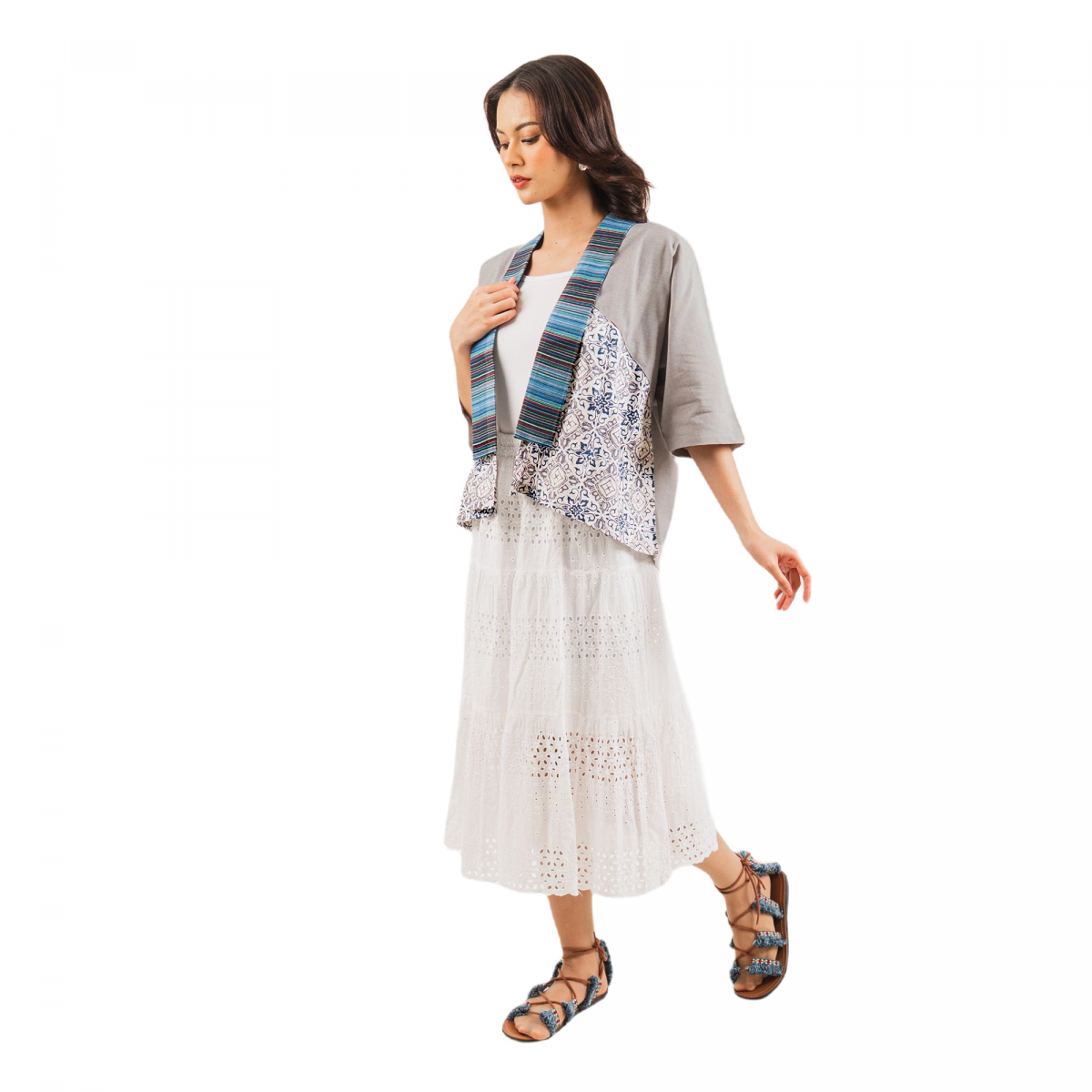 Lindsey Blazer Grey Cream - Image 4