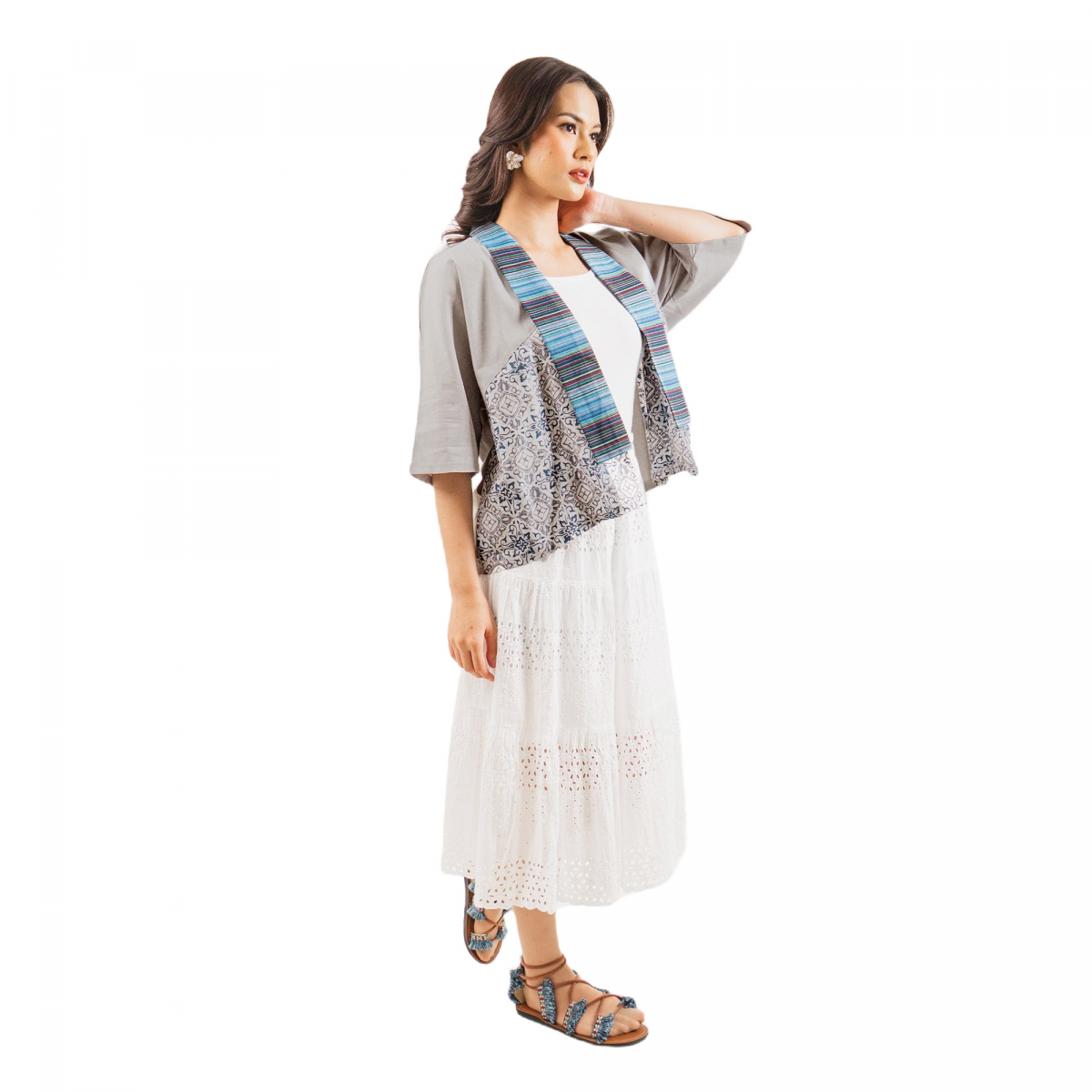 Lindsey Blazer Grey Cream - Image 3