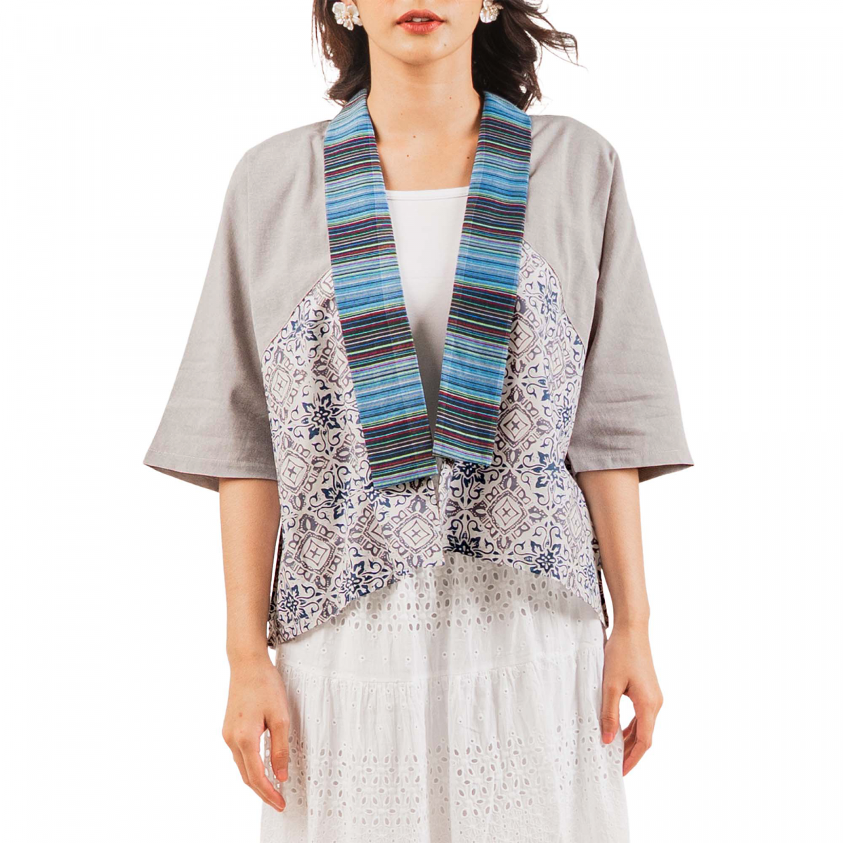 Lindsey Blazer Grey Cream - Image 2