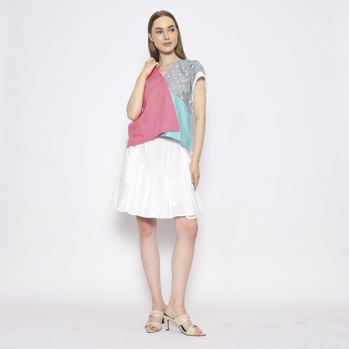 Rossie Blouse Pink Grey - Image 6