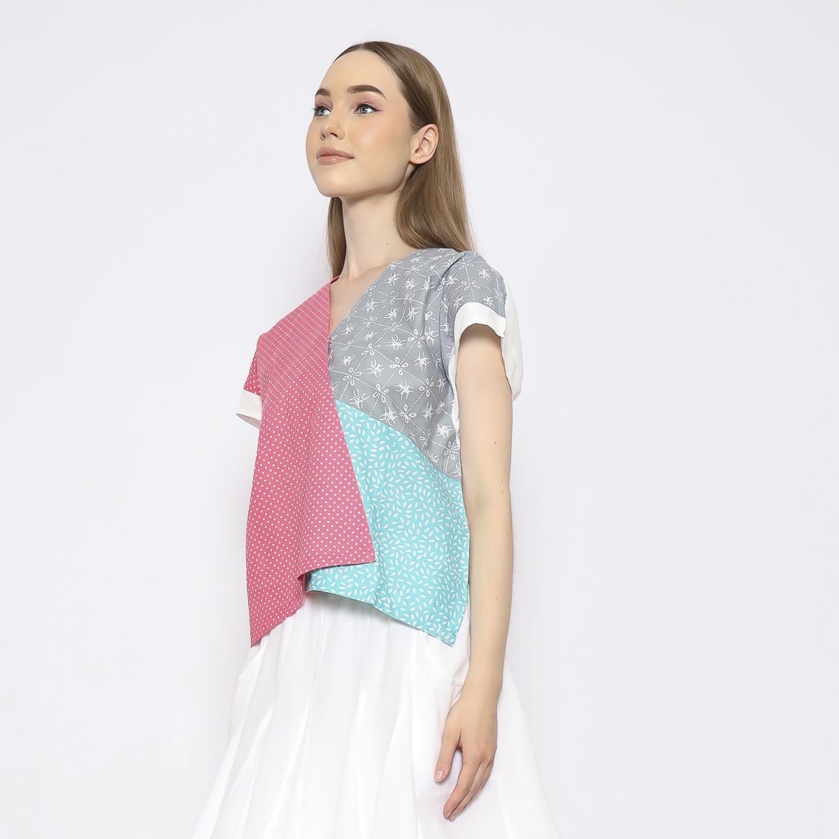 Rossie Blouse Pink Grey - Image 4