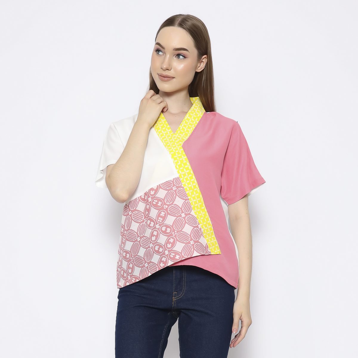 Irene Blouse Pink Yellow