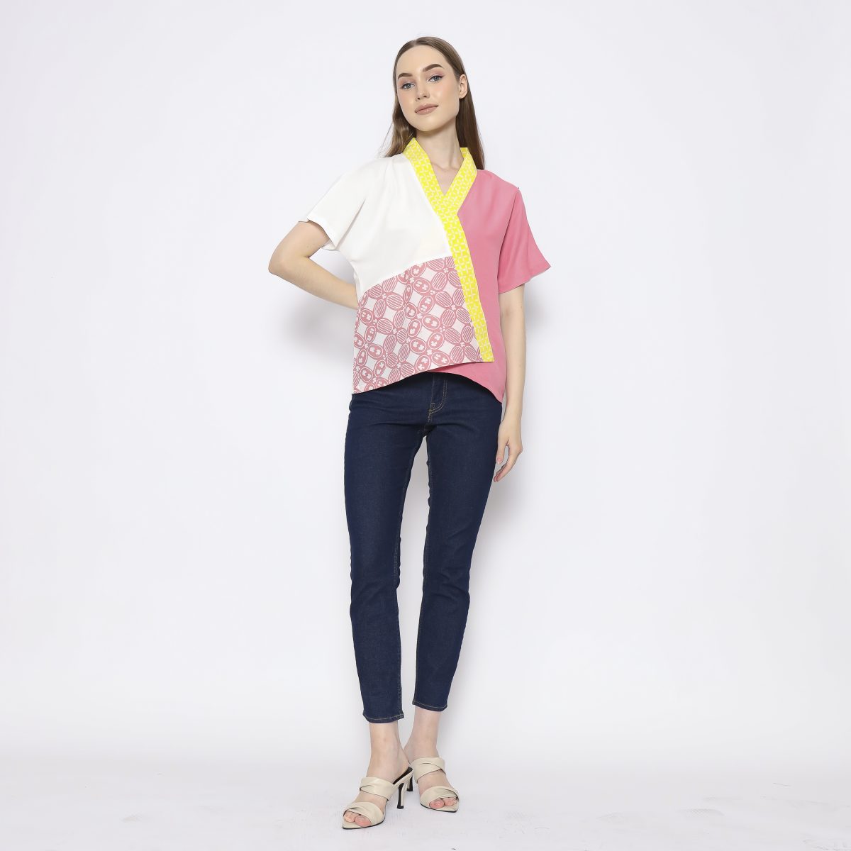 Irene Blouse Pink Yellow - Image 6