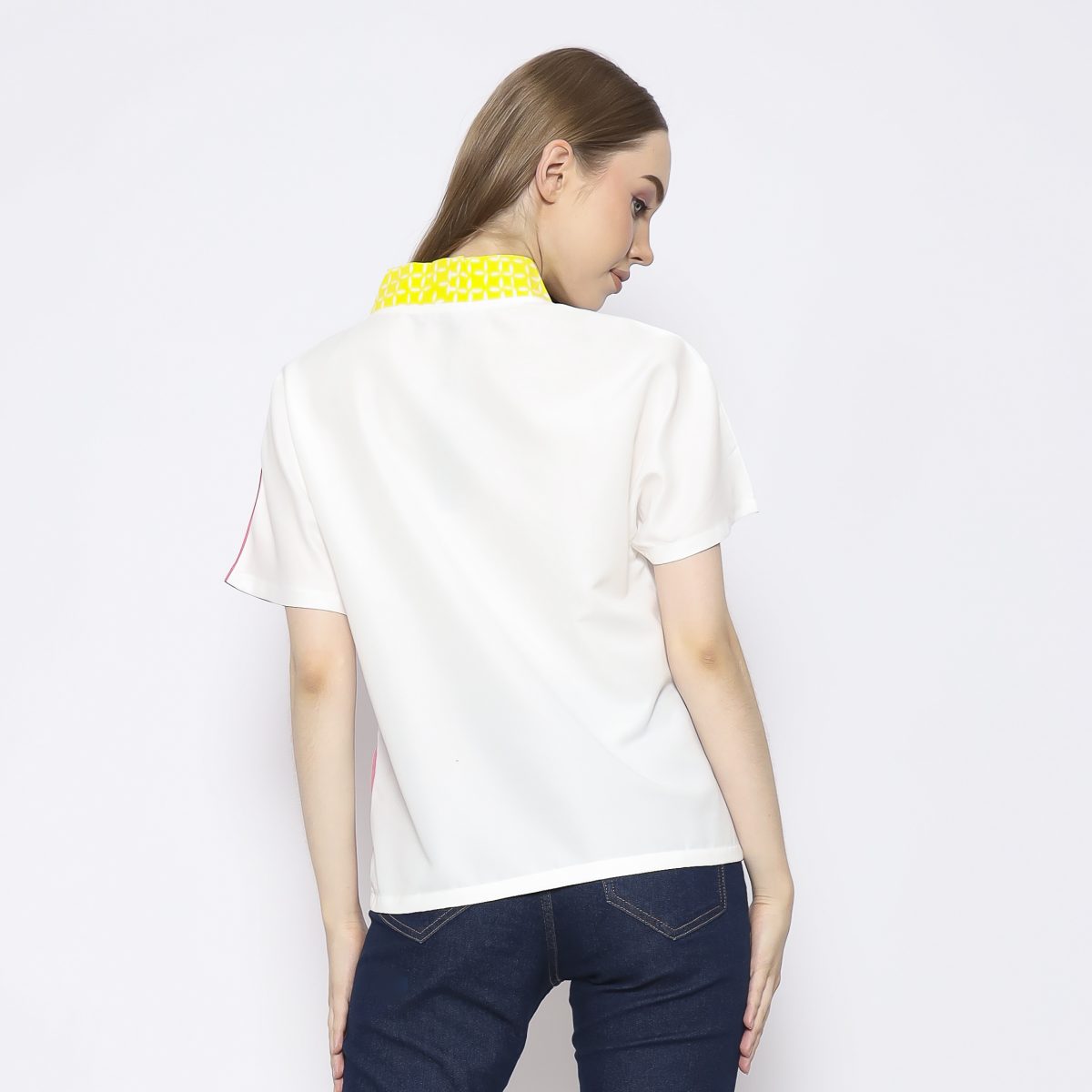 Irene Blouse Pink Yellow - Image 5